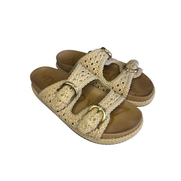 Sam Edelman Reid Woven Double Buckle Platform Sandals Size 11 - Picture 1 of 8